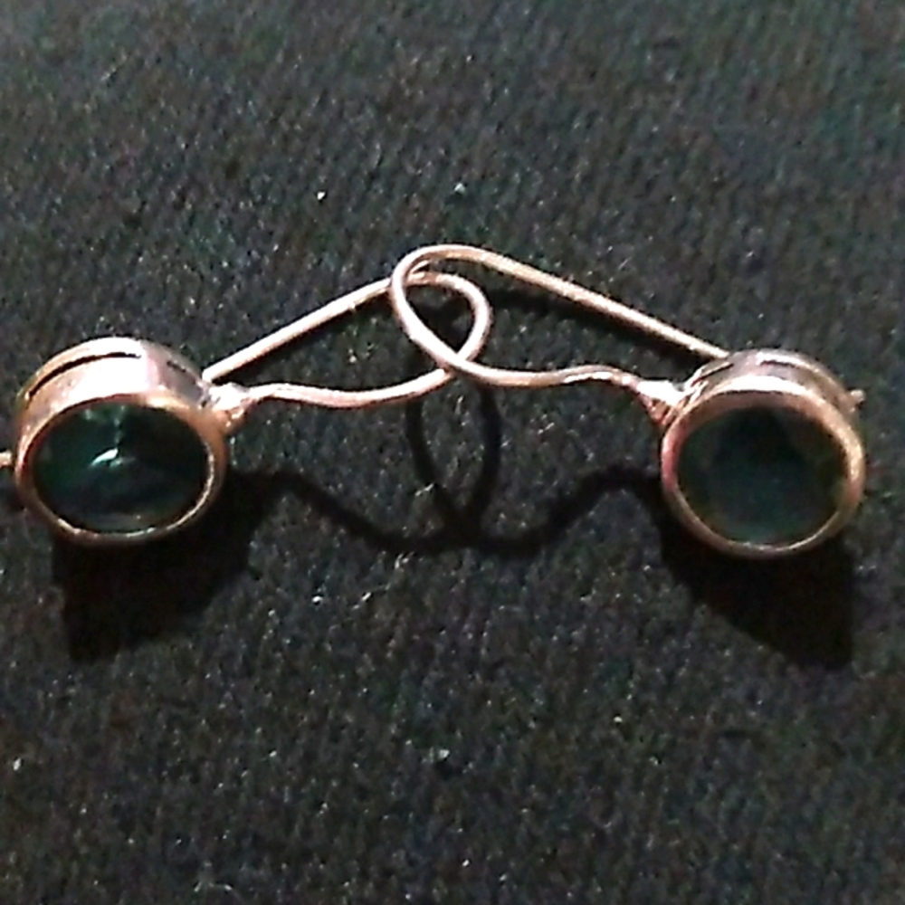 Vintage 925 Teal Montana Sapphire Earrings
